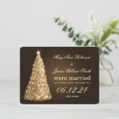 Elegantes Weihnachts-Heiratsabkommen Gold Feiertagskarte (Stehend Vorderseite)