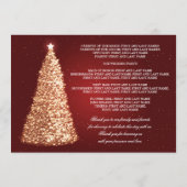 Elegantes Weihnachts-Hochzeitsprogramm Gold Rot Programm (Rückseite)