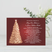 Elegantes Weihnachts-Hochzeitsprogramm Gold Rot Programm (Stehend Vorderseite)