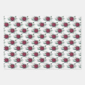 Elegantes Weihnachts-Lila florales Diamantmuster Geschenkpapier Set (Vorderseite 3)