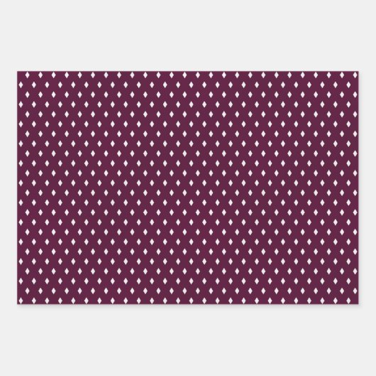 Elegantes Weihnachts-Lila florales Diamantmuster Geschenkpapier Set (Vorderseite 2)