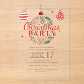 Elegantes Weihnachts-Party Acryleinladungen (Vorderseite)