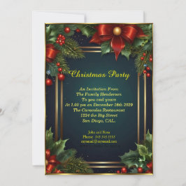 Elegantes Weihnachts-Party baubelt Roten Urlaub Einladung