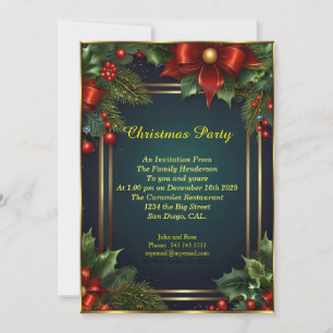 Elegantes Weihnachts-Party baubelt Roten Urlaub Einladung