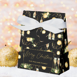 Elegantes Weihnachts-Party Black & Gold Geschenkschachtel