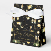 Elegantes Weihnachts-Party Black & Gold Geschenkschachtel (Vorderseite)