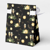 Elegantes Weihnachts-Party Black & Gold Geschenkschachtel (Rückseite)