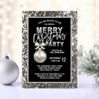 Elegantes Weihnachts-PARTY Black Silver Glitzer