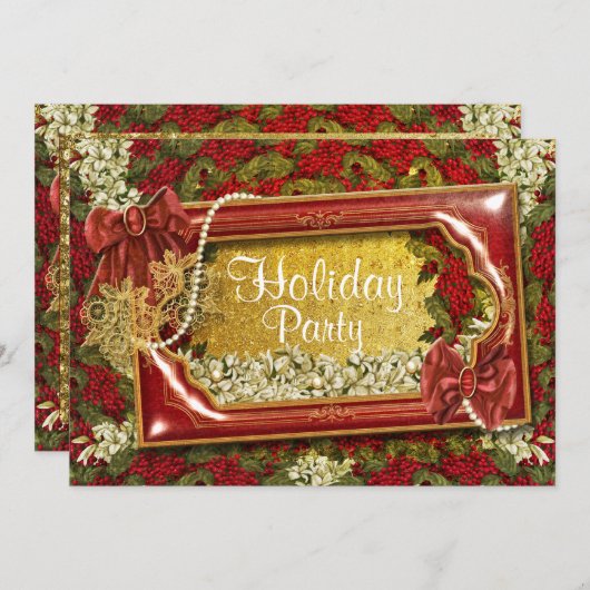 Elegantes Weihnachts-Party-Büro anpassbar Einladung (Vorne/Hinten)