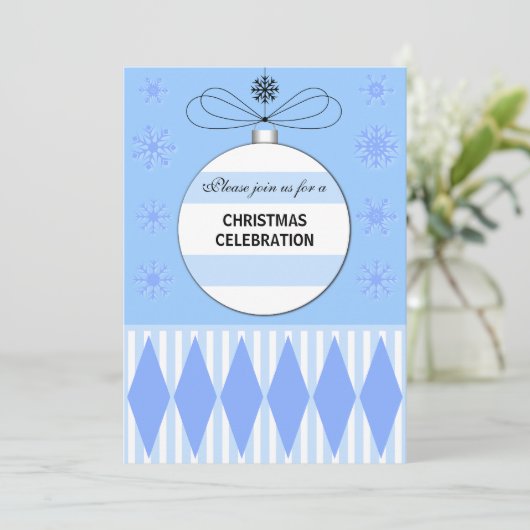 Elegantes Weihnachts-Party Einladung (Stehend Vorderseite)