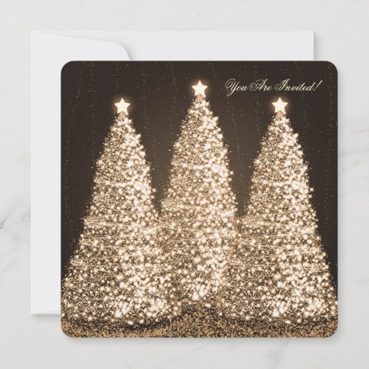 Elegantes Weihnachts-Party Einladung (Rückseite)