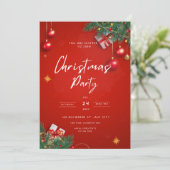 Elegantes Weihnachts-Party Einladung (Stehend Vorderseite)