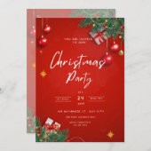 Elegantes Weihnachts-Party Einladung (Vorne/Hinten)