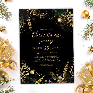 Elegantes Weihnachts-Party Feierliche Feiertage Gr Einladung