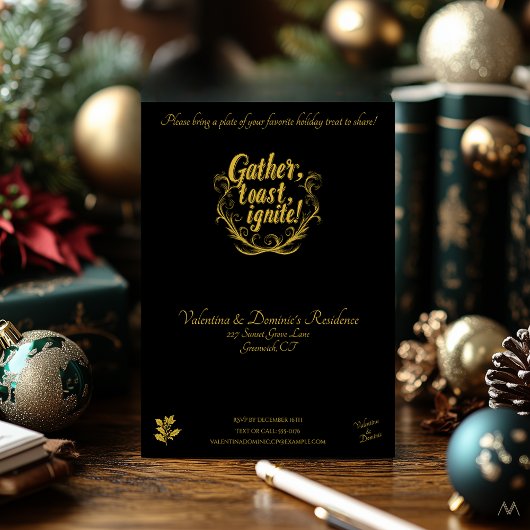 Elegantes Weihnachts-Party | Festliche Zuhause-Fei Einladung