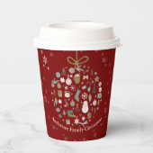 Elegantes Weihnachts-Party Festlicher Feiertag Min Pappbecher (Rückseite)