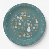 Elegantes Weihnachts-Party Festlicher Feiertag Min Pappteller (Vorderseite)
