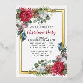 Elegantes Weihnachts-Party Folieneinladung (Vorderseite)