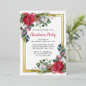 Elegantes Weihnachts-Party Folieneinladung (Stehend vorne)