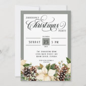 Elegantes Weihnachts-Party Gingham Einladung (Vorderseite)