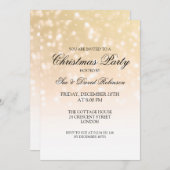 Elegantes Weihnachts-Party Gold Bokeh Sparkle Einladung (Vorne/Hinten)
