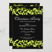 Elegantes Weihnachts-Party Green Hollywood Glam Einladung (Vorne/Hinten)