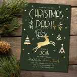 Elegantes Weihnachts-Party Grüne Goldene Foil Einl Folien Feiertagskarte<br><div class="desc">Luxuriöse Goldfolie Weihnachtslieder im Art Déco Stil. Dieses elegante Template verfügt über einen Spitzhirten mit festlichen Bäumen,  Blätter,  Beeren und Sternen. Eine stilvolle Farbpalette aus dunkelgrünen,  weißen und reellen Folienelementen in Gold,  Silber oder Rose. Es besteht auch die Möglichkeit,  zusätzliche Party-Informationen auf der Rückseite hinzuzufügen.</div>