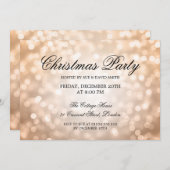 Elegantes Weihnachts-Party Kupfer Glitzer Lights Einladung (Vorne/Hinten)
