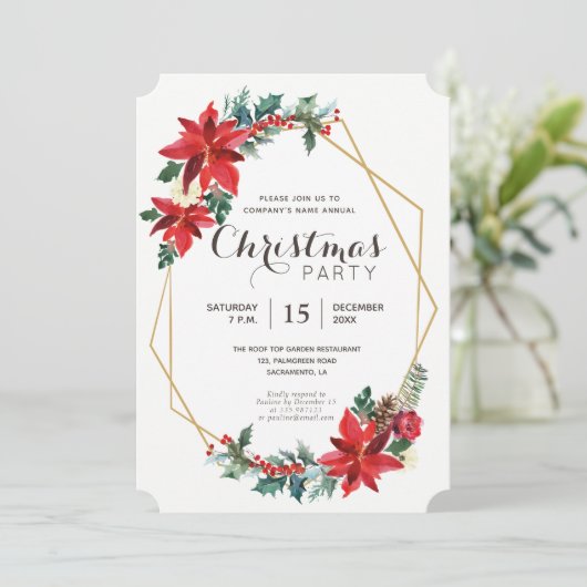 Elegantes Weihnachts-Party Moderne Einladung (Stehend Vorderseite)
