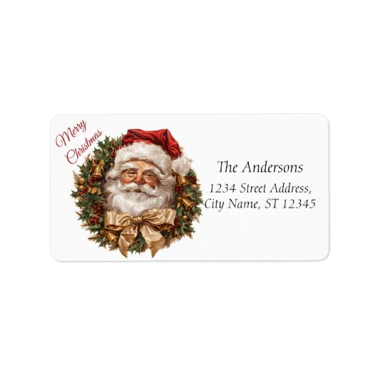 Elegantes Weihnachts-Party Modernes Adressaufkleber (Vorne)