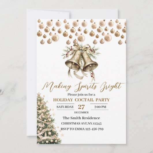 Elegantes Weihnachts-Party Modernes Einladung (Vorderseite)