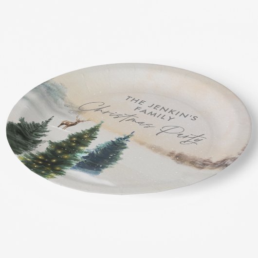 Elegantes Weihnachts-Party Paper Teller (Schrägansicht)