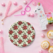 Elegantes Weihnachts-Party Poinsettia Paper Teller (Party)