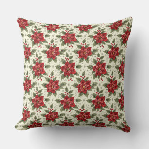 Elegantes Weihnachts-Party Poinsettia Throw PIllow Kissen