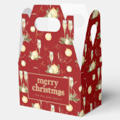 Elegantes Weihnachts-Party Red Gold Muster Geschenkschachtel (Geöffnet)