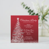 Elegantes Weihnachts-Party Rot Einladung (Stehend Vorderseite)