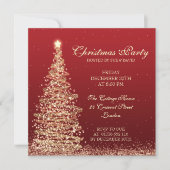 Elegantes Weihnachts-Party Rot Einladung (Vorderseite)