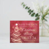 Elegantes Weihnachts-Party Save the Date Ankündigungspostkarte (Stehend Vorderseite)