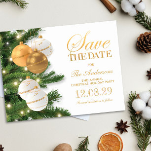 Elegantes Weihnachts-Party Save the Date Ankündigungspostkarte