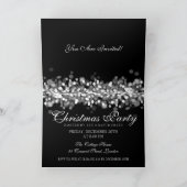 Elegantes Weihnachts-Party Silver Glimmerly Lights Einladung (Innenseite)