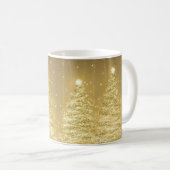 Elegantes Weihnachts-Party Sparkling Bäume Gold  Kaffeetasse (VorderseiteRechts)