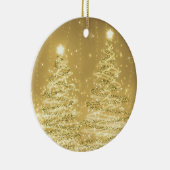 Elegantes Weihnachts-Party Sparkling Bäume Gold Keramik Ornament (Rechts)