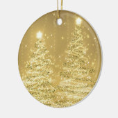 Elegantes Weihnachts-Party Sparkling Bäume Gold Keramik Ornament (Links)
