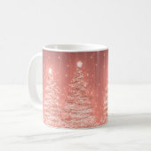 Elegantes Weihnachts-Party Sparkling Bäume Rose Go Kaffeetasse (Vorderseite Links)