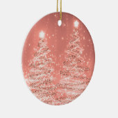 Elegantes Weihnachts-Party Sparkling Bäume Rose Go Keramik Ornament (Rechts)