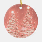 Elegantes Weihnachts-Party Sparkling Bäume Rose Go Keramik Ornament (Vorne)
