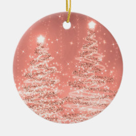 Elegantes Weihnachts-Party Sparkling Bäume Rose Go Keramik Ornament
