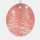 Elegantes Weihnachts-Party Sparkling Bäume Rose Go Keramik Ornament (Links)