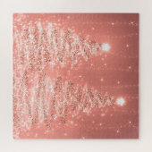 Elegantes Weihnachts-Party Sparkling Bäume Rose Go Puzzle (Horizontal)