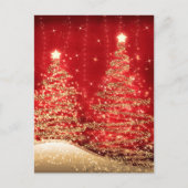 Elegantes Weihnachts-Party Sparkling Bäume Rote In Postkarte (Vorderseite)